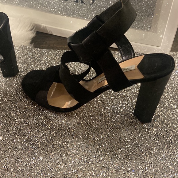 Diane von Furstenberg Women's Black Suede Cage Sandals 10M - Picture 8 of 17